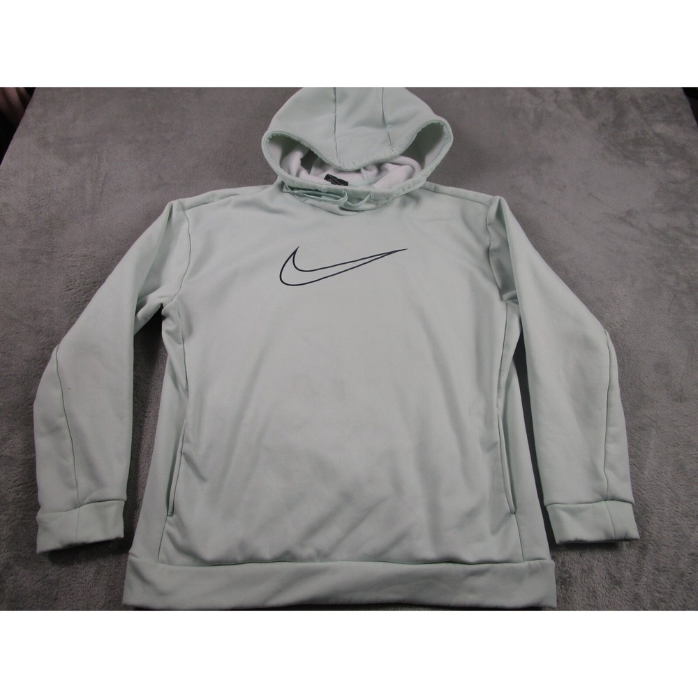 Nike Sweater Womens Small Green Therma Fit‎ Fleece Hoodie Pullover Casual